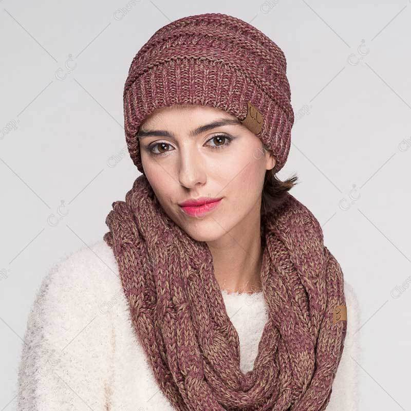 C.C Two Tone Color Knit Hat
