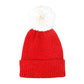 Red Solid Chenille Pom Pom Beanie Hat Pom Pom Winter Hat Chenille Beanie Hat Solid Color Hat Warm Beanie Womens Hat Solid Chenille Hat Faux Fur Pom Pom Hat Faux Fur Beanie