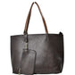 Soft Vegan Leather 2 in 1 Tote Crossbody Handbag w Coin Purse Best Seller plenty of room to fit all your items. Comes with a removable insert bag that doubles as lining  or can be removed and worn as a crossbody bag. Just what the boss lady needs. Dimensions: 18"x12"x4"; Plum, Coffee, Olive, Fuchsia, Khaki, Red, Gray