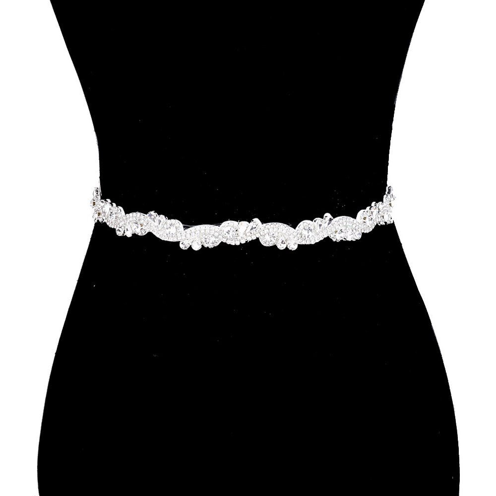 Shiny Crystal Rhinestone Sash Bridal Wedding Belt/Headband, timeless selection, sparkling rhinestone crystal Bridal Belt Sash, is exceptionally elegant, adding an exquisite detail to your wedding dress. Tie it on your hair for a glamorous, beautiful self tie headband elevating your hairstyle on your super special day.