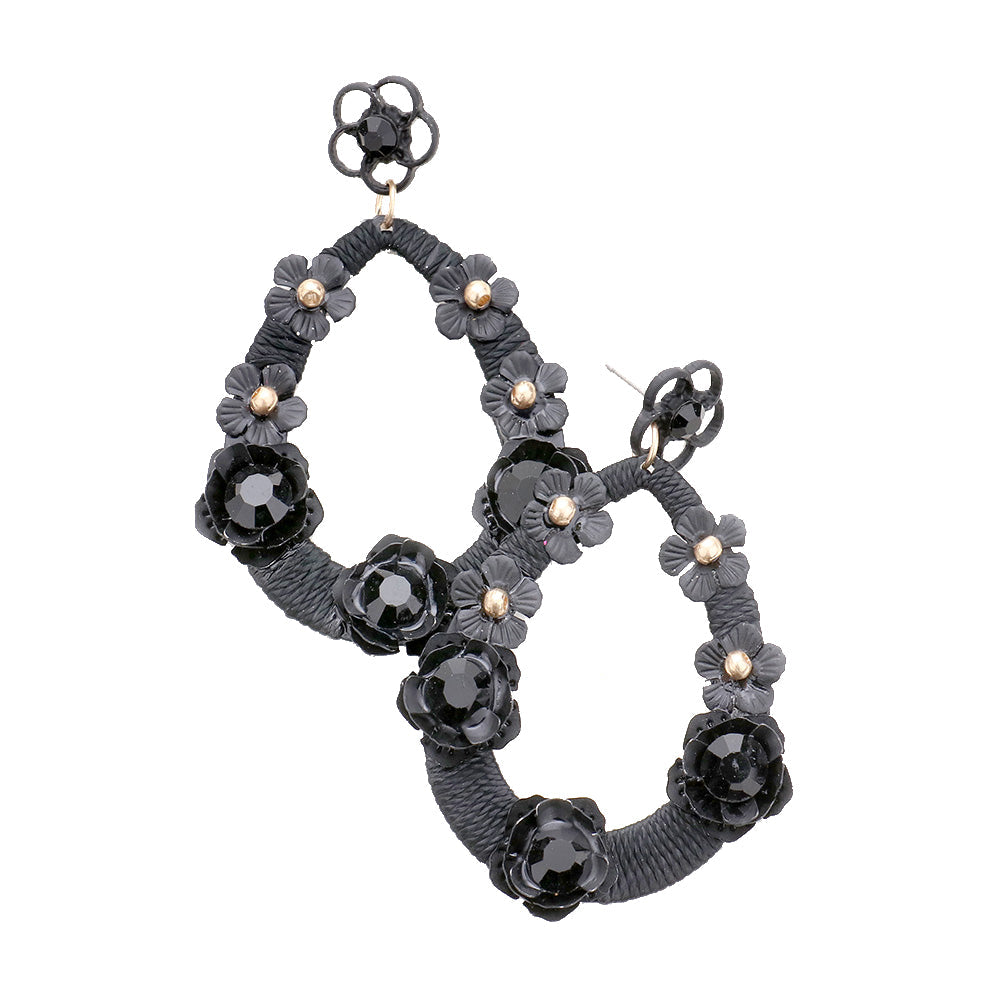 Flower Crystal Cluster Teardrop Earrings, add this charming statement earring stud, flower earring, bright centerpiece & light up any outfit with timeless elegance & feel absolutely flawless. Fabulous fashion & sleek style adds a pop of pretty color, coordinate with any ensemble from business casual to everyday wear.