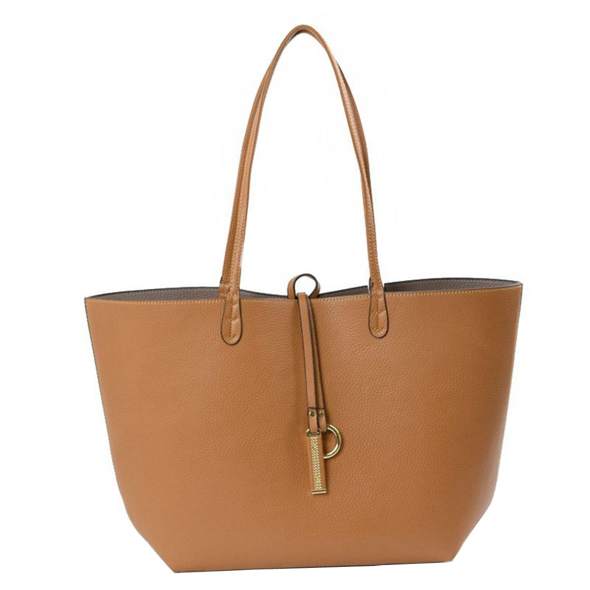Reversible Supersoft Vegan Leather Tote Handbag flips inside-out, a roomy main compartment, inside pouch w/strap,  multiplies your styling options & keeps you organized on the go. Soft structured base can carry everything you need & become your favorite bag of all times. Chic & reliable, great gift for any occasion. 