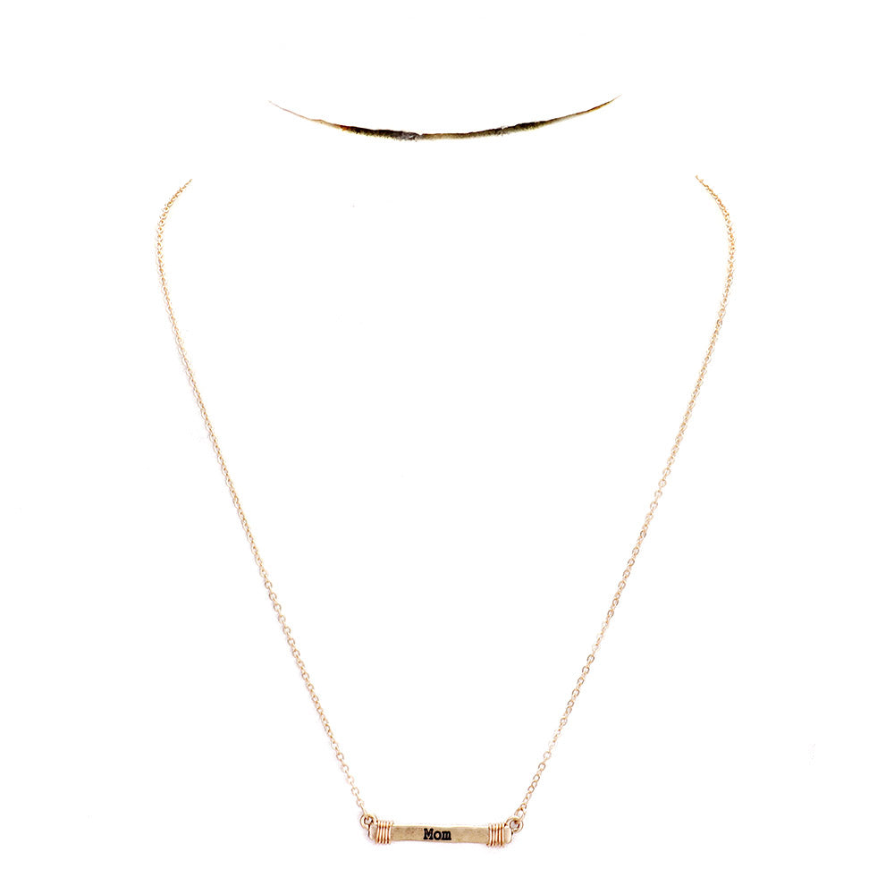 'MOM' Irregular Horizontal Metal Bar Pendant Necklace & Earrings, wear over your favorite tops & dresses! A timeless treasure designed to add a gorgeous stylish glow to any outfit style. Show mom how much she is appreciated & loved with this fabulous detail perfect for Birthday, Mother's Day Gift or Just Because!