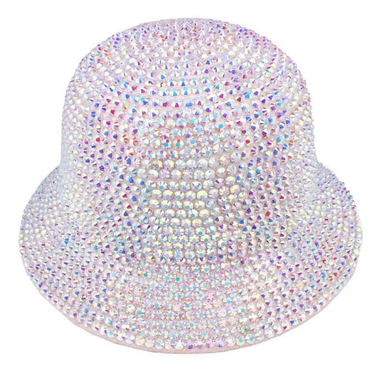 AB Bling Bucket Hat, Bling stones studs are decorated all around the hat, the stone bucket hat make you sparkly on the party, absolutely get many compliments. Show your trendy side with this lovely  bucket hat. The bling stone bucket hat is perfect for night out, outdoor event, hip hop fashion, Halloween costume, shopping, dating, wedding, music festival, evening party, prom, travel, beach, vacations, cocktail party and even for daily wear.