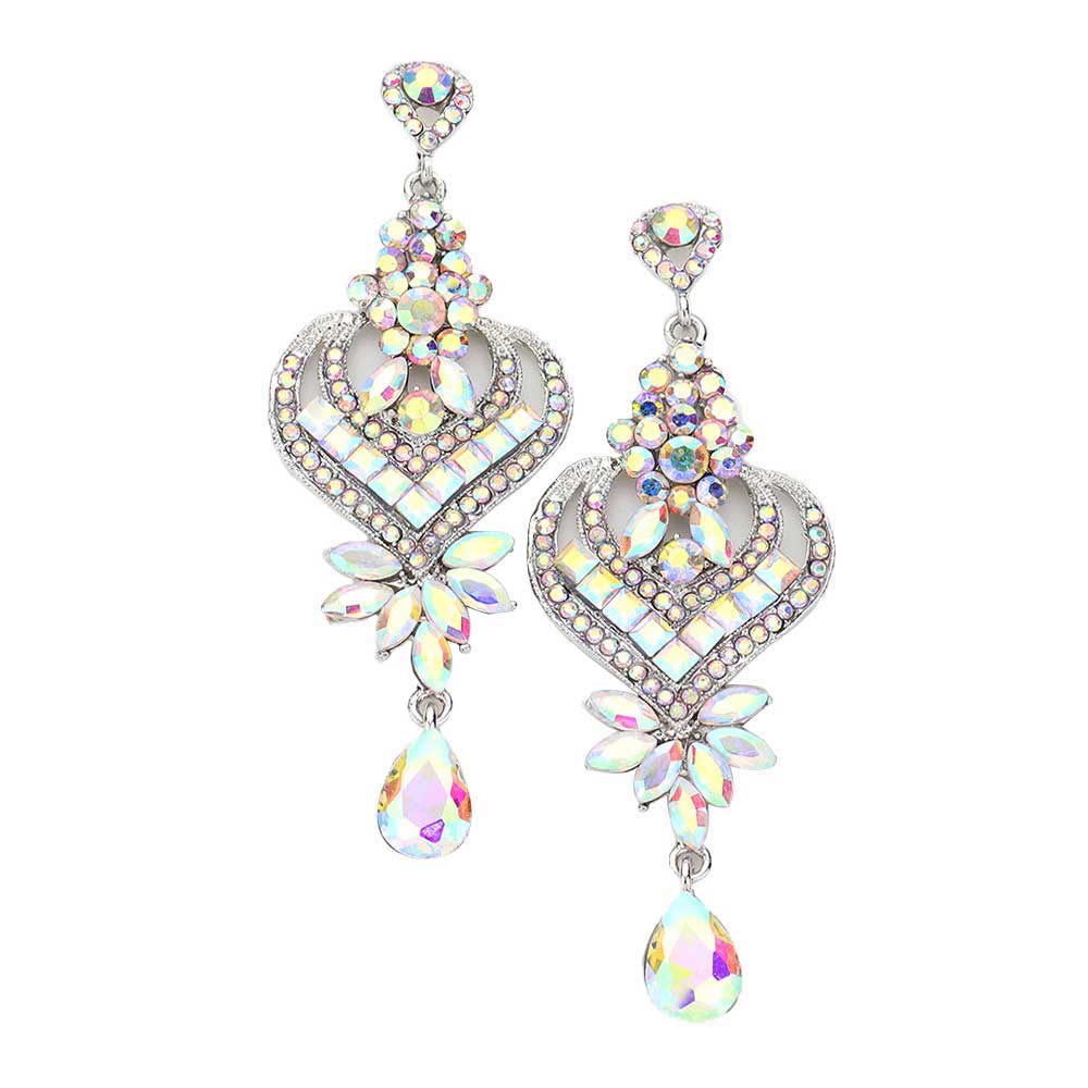 AB Glass Crystal Heart Teardrop Evening Earrings. Look like the ultimate fashionista with these Earrings! Add something special to your outfit ! special It will be your new favorite accessory. Perfect Birthday Gift, Anniversary Gift, Mother's Day Gift, Graduation Gift, Prom Jewelry, Just Because Gift, Thank you Gift.