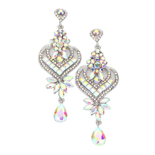 AB Glass Crystal Heart Teardrop Evening Earrings. Look like the ultimate fashionista with these Earrings! Add something special to your outfit ! special It will be your new favorite accessory. Perfect Birthday Gift, Anniversary Gift, Mother's Day Gift, Graduation Gift, Prom Jewelry, Just Because Gift, Thank you Gift.
