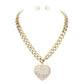AB Gold Rhinestone Embellished Heart Pendant Necklace, embellishes your beauty showing perfect class at any special occasion. Get ready with these Pendant Necklaces to receive compliments. Put on a pop of color to complete your ensemble in a gorgeous way. Perfect for adding just the right amount of shimmer & shine and a touch of luxe to special events. Perfect Birthday Gift, Anniversary Gift, Mother's Day Gift, Valentine's Day Gift. Stay classy and gorgeous!