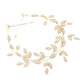 AB Gold Rhinestone Embellished Leaf Cluster Vine Bun Wrap Headpiece. Perfect for adding just the right amount of shimmer & shine, will add a touch of class, beauty and style to your wedding, prom, special events, embellished glass crystal to keep your hair sparkling all day & all night long. 