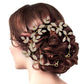 AB Gold Rhinestone Embellished Leaf Cluster Vine Bun Wrap Headpiece. Perfect for adding just the right amount of shimmer & shine, will add a touch of class, beauty and style to your wedding, prom, special events, embellished glass crystal to keep your hair sparkling all day & all night long. 