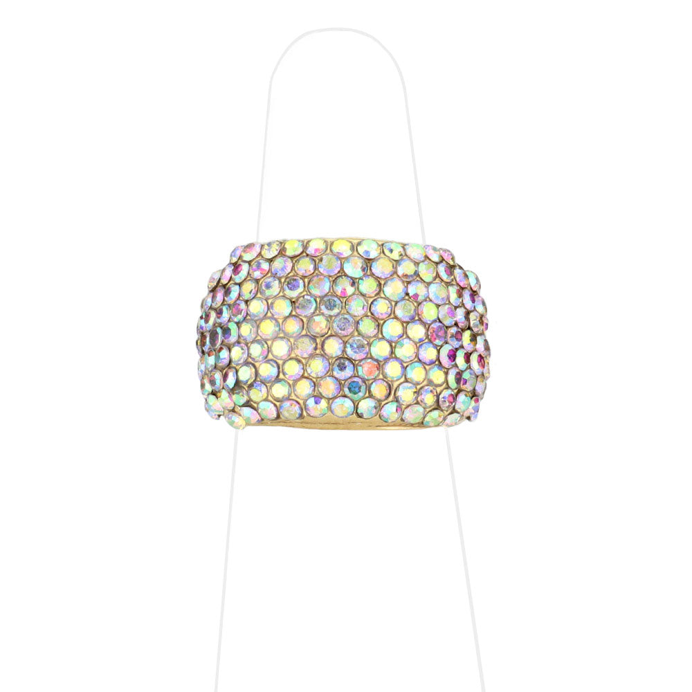 AB Gold Rhinestone Embellished Stretch Ring, This beautiful stretch ring is made to make you look stunning and stand out from the crowd on any special occasion. The added stretch band ensures a comfortable fit on any finger size. This rhinestone ring makes it look shine even better. It is sure to garner admiration with these awesome rings on special occasions. Perfect Birthday Gift, Anniversary Gift, Mother's Day Gift, Graduation Gift, Prom Jewelry, Just Because Gift, etc.