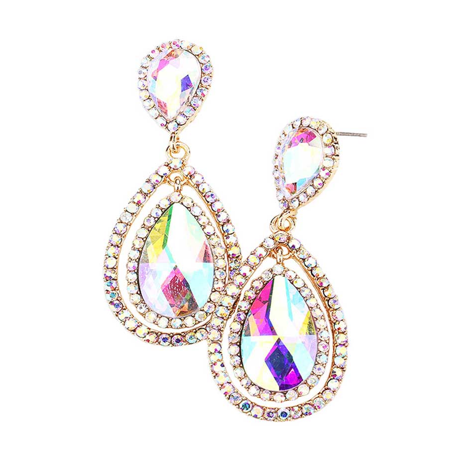 AB Gold Teardrop Crystal Rhinestone Dangle Evening Earrings, these Crystal Evening dangles earrings are lightweight and make a stylish addition to your fashion earring and jewelry collection. put on a pop of color to complete your ensemble. Jewelry that fits your lifestyle! Perfect Birthday Gift, Anniversary Gift, Mother's Day Gift, Graduation Gift, Prom Jewelry, Just Because Gift, Thank you Gift.