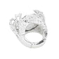 AB Rhodium Metal Twig Detailed Stone Stretch Ring. Polish your elegance with the sparkling band. If you prefer timeless glamour, this cut is meant for you. Perfect Birthday Gift, Anniversary Gift, Mother's Day Gift, Anniversary Gift, Graduation Gift, Prom Jewelry, Valentine's Day Gift, Thank you Gift.