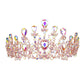 AB Rose Gold Crystal Teardrop Detail Bubble Stone Pave Marquise Tiara, this tiara features precious stones and an artistic design. Makes You More Eye-catching in the Crowd. Suitable for Wedding, Engagement, Prom, Dinner Party, Birthday Party, Any Occasion You Want to Be More Charming.