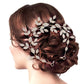 AB Rose Rhinestone Embellished Leaf Cluster Vine Bun Wrap Headpiece. Perfect for adding just the right amount of shimmer & shine, will add a touch of class, beauty and style to your wedding, prom, special events, embellished glass crystal to keep your hair sparkling all day & all night long. 