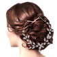 AB Rose Gold Rhinestone Embellished Leaf Cluster Vine Bun Wrap Headpiece. Perfect for adding just the right amount of shimmer & shine, will add a touch of class, beauty and style to your wedding, prom, special events, embellished glass crystal to keep your hair sparkling all day & all night long