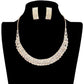 AB Rose Gold Trendy Crystal Rhinestone Pave Collar Necklace Earring Set. Stunning jewellery sets suits any style and occasion wear over your favorite tops and dresses this season!  Adds the perfect accent to your wardrobe. A timeless treasure designed to accent the neckline adds a gorgeous stylish glow to any outfit style, jewelry that fits your lifestyle! This piece is versatile and goes with practically anything! Fabulous gift, ideal for your loved one or yourself.