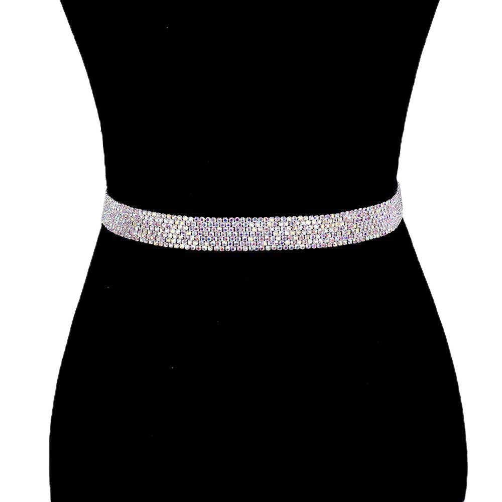 AB Silver Crystal Rhinestone Sash Ribbon Bridal Wedding Belt Headband, is an awesome crystal sash ribbon designed headband that surely amps up your beauty and adds extra luxe to your outlook on special occasions. The ultimate gorgeous headband with a beautiful belt design is just what you need to update your wardrobe in a glamorous style. Wear this headband at a wedding or bridal confidently to show your elegance and perfect class and make you stand out from the crowd.