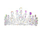 AB Silver Crystal Teardrop Detail Bubble Stone Pave Marquise Tiara, this tiara features precious stones and an artistic design. Makes You More Eye-catching in the Crowd. Suitable for Wedding, Engagement, Prom, Dinner Party, Birthday Party, Any Occasion You Want to Be More Charming.