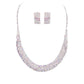 AB Silver Trendy Crystal Rhinestone Pave Collar Necklace Earring Set. Stunning jewellery sets suits any style and occasion wear over your favorite tops and dresses this season!  Adds the perfect accent to your wardrobe. A timeless treasure designed to accent the neckline adds a gorgeous stylish glow to any outfit style, jewelry that fits your lifestyle! This piece is versatile and goes with practically anything! Fabulous gift, ideal for your loved one or yourself.