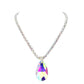 AB Teardrop Pendant Bling Necklace, Add this simple teardrop Pendant necklace to any look for a hint of bling! delicately polished necklace will enhance your look, versatile enough for wearing straight through the week, perfectly lightweight for all-day wear, coordinate with any ensemble from business casual to everyday wear, the perfect addition to every outfit. Adds a touch of nature-inspired beauty to your look. 