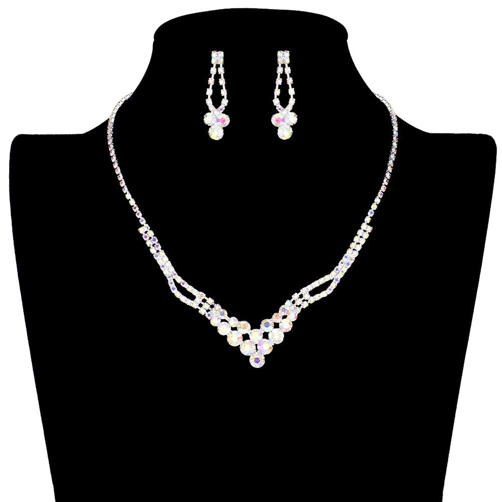 Ab Silver Bubble Stone Accented Rhinestone Necklace, enhance your attire with these vibrant beautiful rhinestone necklaces to dress up or down your look. Look like the ultimate fashionista with these bubble stone necklaces! add something special to your outfit! It will be your new favorite accessory.