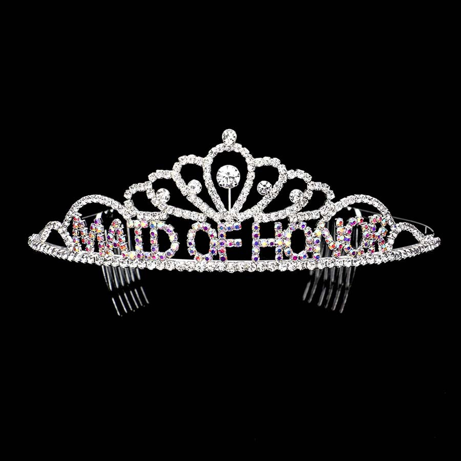 Ab Silver Maid Of Honor Rhinestone Princess Tiara, the maid of honor princess tiara is a classic royal tiara made from gorgeous rhinestones is the epitome of elegance. Exquisite design with gorgeous color and brightness, makes you more eye-catching in the crowd and also it will make you more charming and pretty without fail.