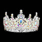 Ab Silver Multi Stone Cluster Crown Tiara, This crown tiara is a classic royal tiara made from gorgeous stone accented is the epitome of elegance. Exquisite design with gorgeous color and brightness, makes you more eye-catching in the crowd and also it will make you more charming and pretty without fail