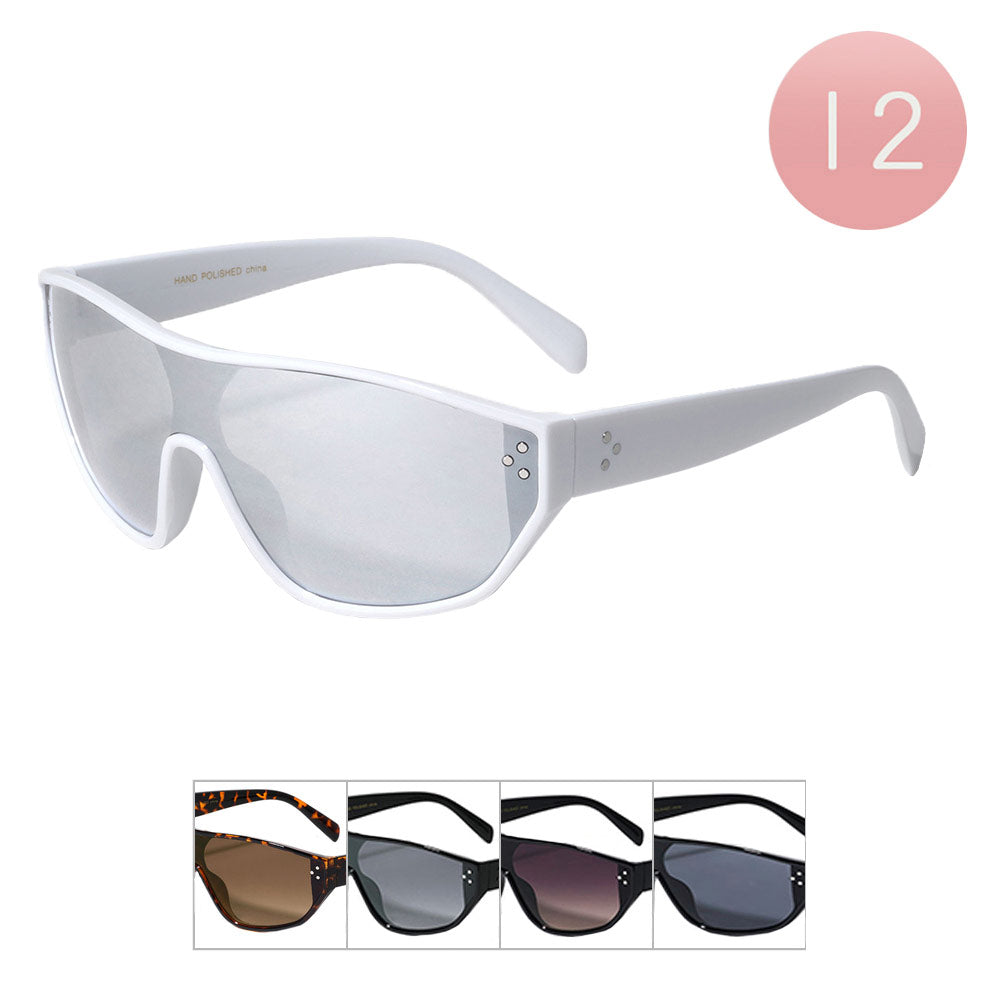 Assorted 12Pcs Visor Style Sunglasses, These Sunglasses has an iconic look, shape, feel, and style, these superior glasses are both comfortable and fashionable and have an unmistakable appearance that protects your eyes from harmful UV rays, dust, from various viruses. They are Perfect gifts for weddings, Prom, birthdays, Mother’s Day, Christmas, anniversaries, holidays, Mardi Gras, Valentine’s Day, or any occasion.