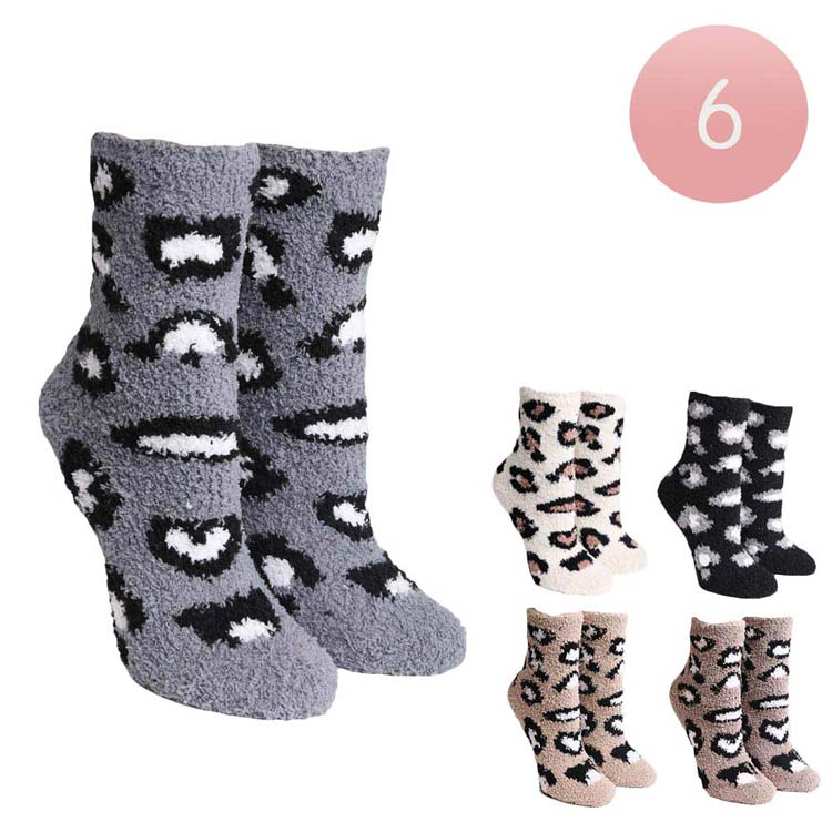 Assorted 6Pairs Leopard Patterned Luxury Soft Socks, the solid color makes these socks more beautiful and you will look absolutely fab. It will enrich your beauty and show the perfect choice for trend and comfort both. These luxurious socks draw attention and give you warmth and a cozy feel on winter and cold days. Let you look attractive and brighten up the cold winter. With super soft material and comfortable fabric, these will be your favorite everyday socks.