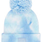Baby Blue White C C Tie Dye Kids Beanie With C C Rubber Patch And Yarn Pom, beautiful tie dye design with yarn pom makes it unique and keeps you standing out with perfect beauty. Wear throughout the winter and cold days to ensure absolute comfortability. Coordinate with any outfit to match the best with perfect warmth and coziness. It Comes in one size winter cap with a pom that fits most head sizes. Enjoy the winter in comfort!