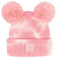 Baby Pink White C.C Tie Dye Baby Beanie C.C Rubber Patch Double Yarn Pom, before taking your baby  running out the door into the cool air, you’ll want to reach for this toasty beanie to keep your baby incredibly warm. Accessorize the fun way with this faux fur pom pom hat, it's the autumnal touch you need to finish your outfit in style. Awesome winter gift accessory! Perfect Gift Birthday, Christmas, Stocking Stuffer, Secret Santa, Holiday, Anniversary, Valentine's Day, Loved One.