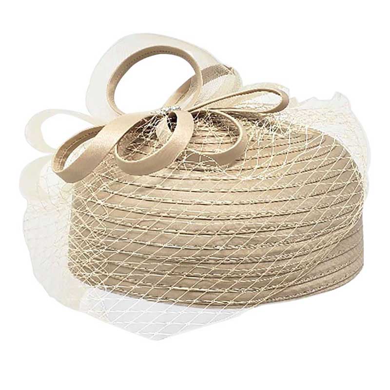 Beige Bow Mesh Dressy Hat, This fascinator which is not big enough to cover the whole of your head.Perfect for the elegant, extravagant and modern looking. Superb hat with a veil , with an unusual form of lines give the elegance and eccentricity to your outfit. A hat will make you keep your back straight, feel confident and be admirable. Perfect For Wedding, christmas, Halloween, Tee Party, Photo Prop, cocktail, Bridal Party and Other Occasions.