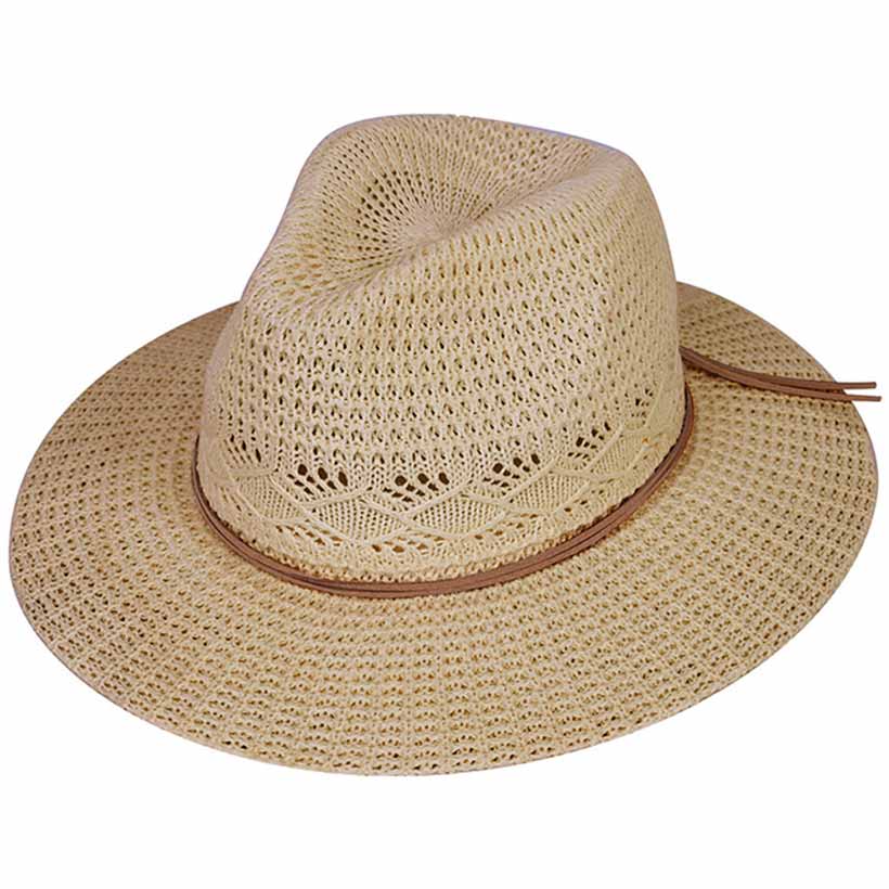 Beige C C Cotton Knitted Panama Hat, a beautiful & comfortable panama hat is suitable for summer wear to amp up your beauty & make you more comfortable everywhere. Excellent panama hat for wearing while gardening, traveling, boating, on a beach vacation, or to any other outdoor activities. A great cap can keep you cool and comfortable even when the sun is high in the sky.