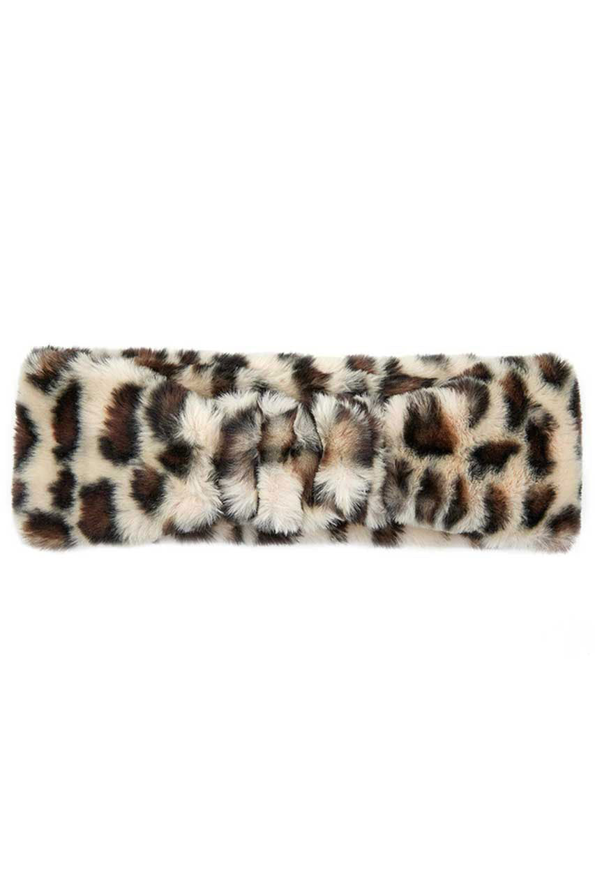 Beige C.C Leopard Pattern Faux Fur Headwrap, before running out the door into the cool air, you’ll want to reach for this toasty beanie to keep you incredibly warm. Accessorize the fun way with this faux fur Headwrap, it's the autumnal touch you need to finish your outfit in style. Awesome winter gift accessory! Perfect Gift Birthday, Christmas, Stocking Stuffer, Secret Santa, Holiday, Anniversary, Valentine's Day, Loved One.