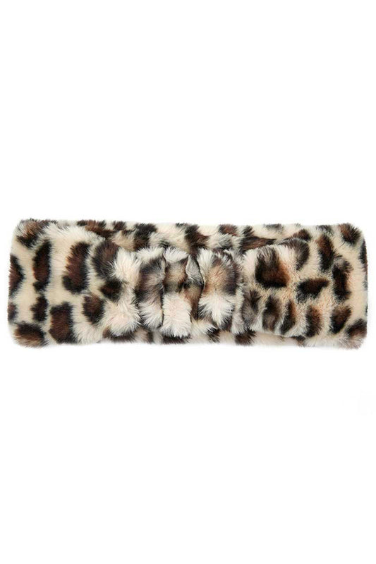Beige C.C Leopard Pattern Faux Fur Headwrap, before running out the door into the cool air, you’ll want to reach for this toasty beanie to keep you incredibly warm. Accessorize the fun way with this faux fur Headwrap, it's the autumnal touch you need to finish your outfit in style. Awesome winter gift accessory! Perfect Gift Birthday, Christmas, Stocking Stuffer, Secret Santa, Holiday, Anniversary, Valentine's Day, Loved One.