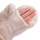 Beige CC Faux Fur Mittens With Shepherd Lining, are a smart, eye-catching, and attractive addition to your outfit. These trendy gloves keep you absolutely warm and toasty in the winter and cold weather outside. Accessorize the fun way with these gloves. It's the autumnal touch you need to finish your outfit in style. A pair of these gloves will be a nice gift for your family, friends, anyone you love, and even yourself.