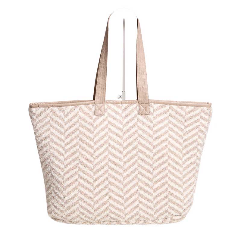 Beige Herringbone Tote Bag, This beautiful trendy bag design gives you the ability to highlight and contrast many different outfits. The shoulder tote bag large enough to hold all your daily needs. Soft and stylish, cute tote with geometric print is full of personality, very fresh and unique; As a fashion statement, goes well with heels and skinny jeans in spring, fall and winter.