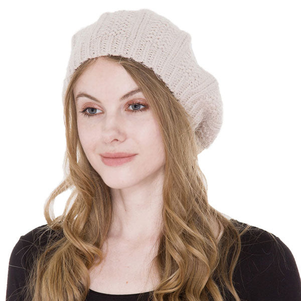 Beige Knitted Beret Hat, this Women Beret Hat is made with care and love from very soft and warm yarn. Wear it to lend a modern liveliness above a raincoat on trans-seasonal days in the city. Birthday Gift , Christmas Gift , Anniversary Gift, Regalo Navidad, Regalo Cumpleanos, Valentine's Day Gift.