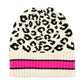Beige Leopard Patterned Striped Cuff Knit Beanie Hat, Before running out the door into the cool air, you’ll want to reach for these toasty beanie to keep your hands incredibly warm. Accessorize the fun way with these beanie, it's the autumnal touch you need to finish your outfit in style. Awesome winter gift accessory!