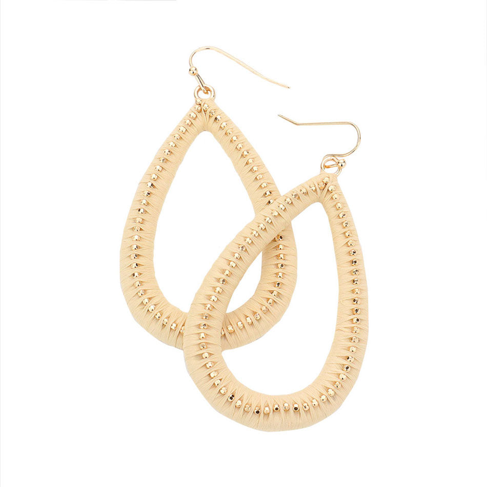 Beige Open Teardrop Dangle Earrings, These fashionable trendy Teardrop earrings for women are suitable for every girl as well! Wearing it you are a unique fashion in the crowd. Fun handcrafted jewelry that fits your lifestyle, adding a pop of pretty color. Enhance your attire with these vibrant artisanal earrings to show off your fun trendsetting style. Perfect for Valentine’s Day, bachelorette party, Beach Party, Vacation Earrings, Party Earrings etc.