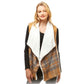 Beige Plaid Faux Fur Lining and Pocket Vest, the perfect accessory, luxurious, trendy, super soft chic capelet, keeps you warm and toasty. You can throw it on over so many pieces elevating any casual outfit! Perfect Gift for Wife, Mom, Birthday, Holiday, Christmas, Anniversary, Fun Night Out