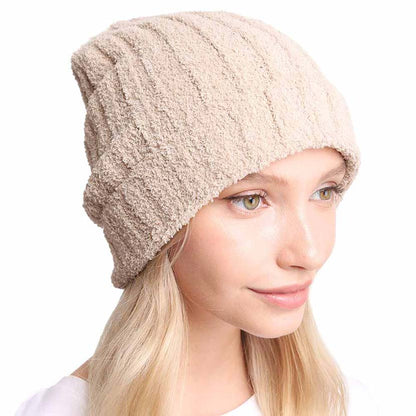 Beige Soft Solid Knit Beanie Hat, made with 100% soft and warm acrylic yarn to ensure maximum comfort and durability with perfect style. Ideal winter head cover! Comes in one size winter cap that fits most head sizes. wear it with any outfit before running out of the door into the cool air to keep yourself warm and toasty and absolutely unique. You’ll want to reach for this toasty beanie to stay trendy on any occasion at any place.