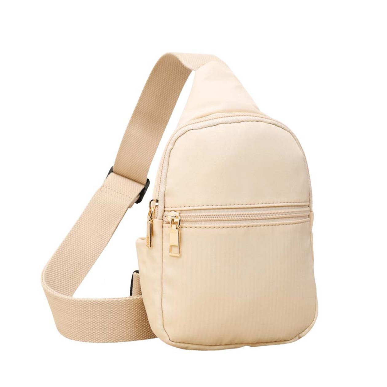 Beige Solid Nylon Mini Sling Bag, be the ultimate fashionista while carrying this Solid Nylon Mini Sling bag in style. It's great for carrying small and handy things. Keep your keys handy & ready for opening doors as soon as you arrive. The adjustable lightweight features room to carry what you need for those longer walks or trips.
