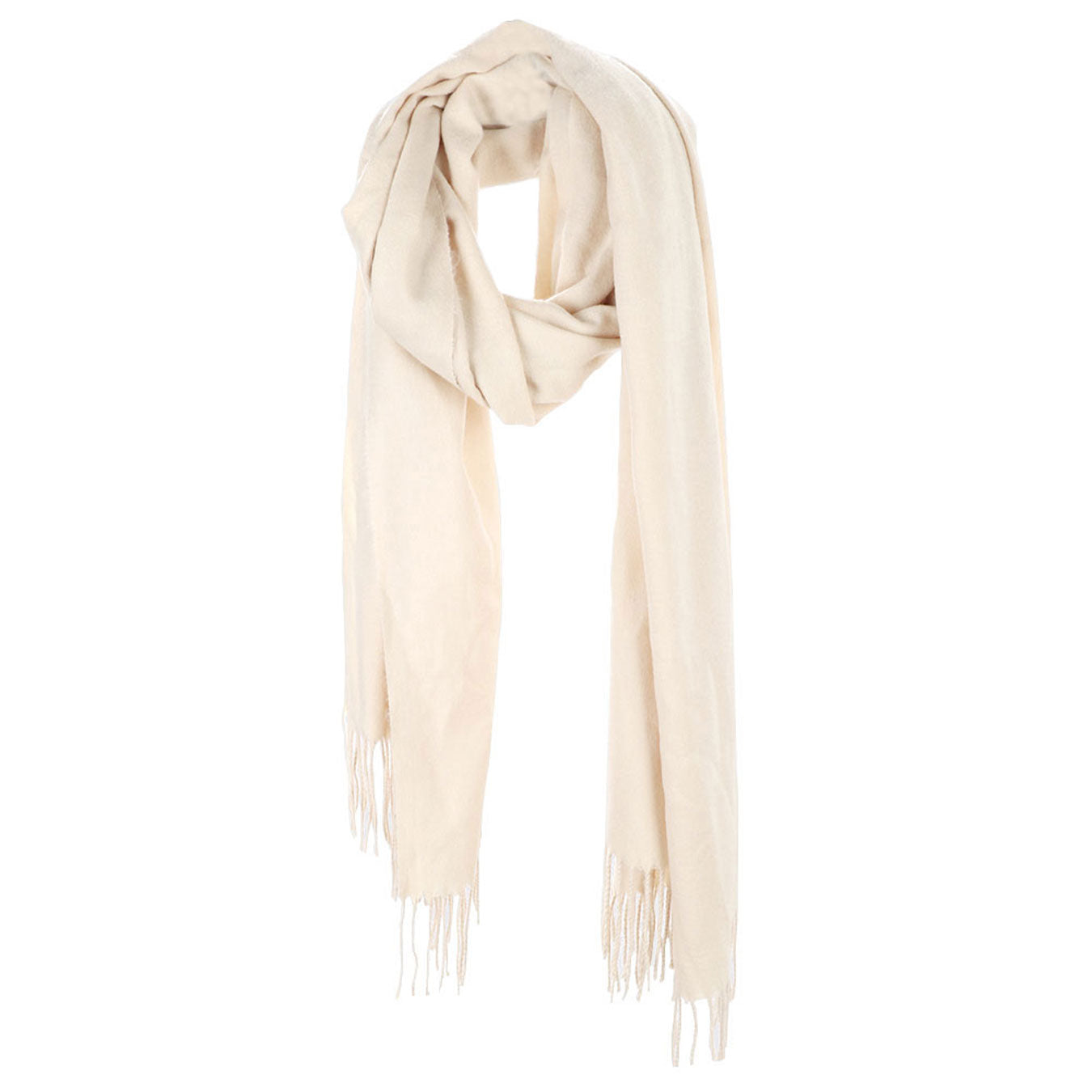 Beige Solid Tassel Oblong Scarf, Accent your look with this soft, highly versatile scarf. Great for daily wear in the cold winter to protect you against chill, classic infinity-style scarf & amps up the glamour with plush material that feels amazing snuggled up against your cheeks.