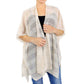 Beige Striped Net Cover Up Kimono Poncho, on trend & fabulous, a luxe addition to any weather ensemble. The perfect accessory, luxurious, trendy, super soft chic capelet, keeps you very comfortable. You can throw it on over so many pieces elevating any casual outfit! Perfect Gift for Wife, Mom, Birthday, Holiday, Anniversary, Fun Night Out.