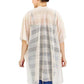 Beige Striped Net Cover Up Kimono Poncho, on trend & fabulous, a luxe addition to any weather ensemble. The perfect accessory, luxurious, trendy, super soft chic capelet, keeps you very comfortable. You can throw it on over so many pieces elevating any casual outfit! Perfect Gift for Wife, Mom, Birthday, Holiday, Anniversary, Fun Night Out.