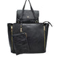 Black 3 in 1 Side Zipper Women's Handbag set. Ideal for parties, events, holidays, pair these handbags with any ensemble for a polished look. Versatile enough for using straight through the week, perfect for carrying around all-day. Great Birthday Gift, Anniversary Gift, Mother's Day Gift, Graduation Gift, Valentine's Day Gift. Wear as a crossbody, shoulder bag, or hand carry for your favorite look. 