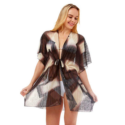 Black Abstract Square Pattern Cover Up Poncho, These Poncho feature an Abstract Square Pattern printed design easy to pair with so many tops. Lightweight and Breathable Fabric, sophisticated, flattering, Comfortable to Wear. look perfectly breezy and laid-back as you head to the beach. A fashionable eye-catcher will quickly become one of your favorite accessories.