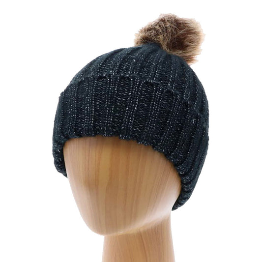 Black Acrylic Fur Soft Knit Faux Pom Pom Beanie Hat. Before running out the door into the cool air, you’ll want to reach for these toasty beanies to keep your hands incredibly warm. Accessorize the fun way with these beanies, it's the autumnal touch you need to finish your outfit in style. Awesome winter gift accessory!
