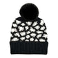 Black Acrylic Leopard Patterned Faux Fur Pom Pom Ribbed Beanie Hat, Accessorize the fun way with this pom pom beanie hat, the autumnal touch you need to finish your outfit in style. Awesome winter gift accessory! Perfect Gift Birthday, Christmas, Holiday, Anniversary, Valentine’s Day, Loved One.